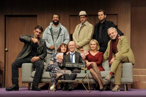 Harun Yildirim, Tino Führer, Simone Pfennig, Peter Nottmeier, Gerd Lukas Storzer, Saskia Valencia, Tommaso Cacciapuoti und Ralf Komorr Fotoprobe zum Theaterstück Funny Money in der Komödie Winterhuder Fährhaus in Hamburg. Hamburg 03.07.2019 Bitte Bildunterschrift : IMAGO Michael Wigglesworth