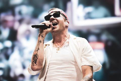 Italy: Macklemore 2019 The American rapper and songwriter Macklemore, real name Benjamin Hammond Haggerty, performing live on stage for his Italian tour in Barolo, at the Collisioni Festival 2019. FOR EDITORIAL USE ONLY - Alessandro Bosio Barolo Cuneo Italy Collisioni Festival AlessandroxBosio