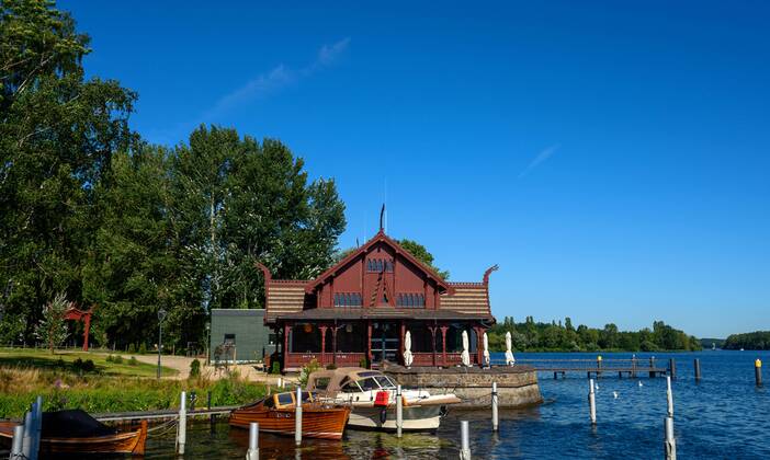 Potsdam Landeshauptstadt Brandenburg 26.07.2019 Kaiserliche Matrosenstation KONGSNAES Potsdam Ventahalle wird am Montag den 29.07.2019 eröffnet Gastronom und Kongsnaes-Pächter Joseph Laggner ein Restaurant Bauherr ist der Gastronom und Kongsnaes-Pächter Joseph Laggner KONGSNAES bedeutet Landzunge des Königs Bauherr und Eigentümer ist der Berliner Berliner Juwelier Michael Linckersdorff copyright camera4 Eberhard Thonfeld