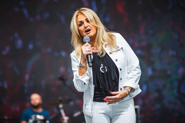 Bonnie Tyler at theTop of the Top Sopot Festival Bonnie Tyler rehearses before the concert at the Top of the Top Sopot Festival on August 13, 2019 in Sopot, Poland. EN_01389386_0174 