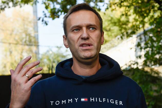 News Themen der Woche KW34 MOSCOW, RUSSIA - AUGUST 23, 2019: Opposition activist Alexei Navalny talks to the media as he leaves a special detention centre after 30 days of detention; on 24 July 2019, Moscow s Simonovsky District Court sentenced Navalny to 30 days of detention for calling on the public at an authorised rally on 20 July 2019 to attend an unsanctioned opposition rally in Moscow scheduled for 27 July 2019. Dmitry Serebryakov TASS  TS0B774C