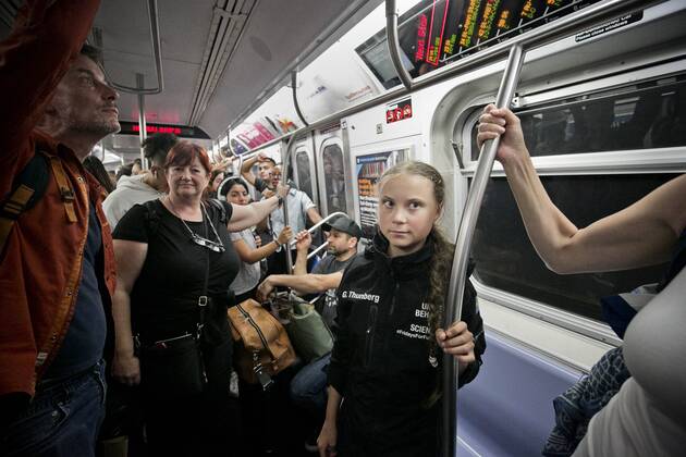 Greta Thunberg, a 16 year old Swedish climate activist, took the tube to her hotel after her arrival to New York harbor aboard the Malizia II, Wednesday, Aug 28, 2019 The zero emissions yacht left Plymouth, England on Aug 14 She is scheduled to address the United Nations Climate Action Summit on Sept 23 2019 08 28 c HÖÖK PONTUS Aftonbladet TT EXPRESSEN OUT AFTONBLADET 7270 New York Sverige x2512x,  Copyright: xHÖÖKxPONTUS Aftonbladet TTx Greta Thunberg arrives in New York