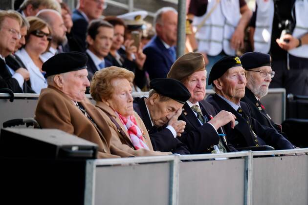 Bilder des Jahres 2019, News 09 September News Themen der Woche KW 36 News Bilder des Tages Illustration picture shows World War II veterans during a royal visit to the commemoration of the 75th anniversary of the liberation during World War II, Sunday 08 September 2019 in Antwerp. NICOLASxMAETERLINCK 05657678