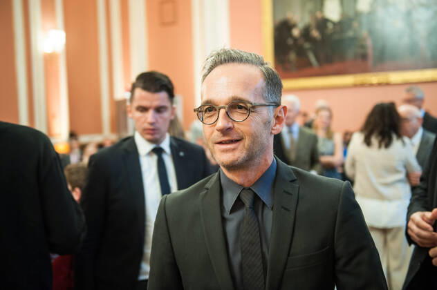 Shimon-Peres-Preis-2019 Heiko Maas Bundesaussenminister Heiko Maas, anlässlich der Verleihung des Shimon-Peres-Preises 2019, im Festsaal des Roten Rathauses in Berlin. Shimon-Peres-Preis 2019; Peres Preis; Shimon-Peres-Preisverleihung; Heiko Maas; Bundesaussenminister; Aussenminister Heiko Maas. Berlin Berlin Deu