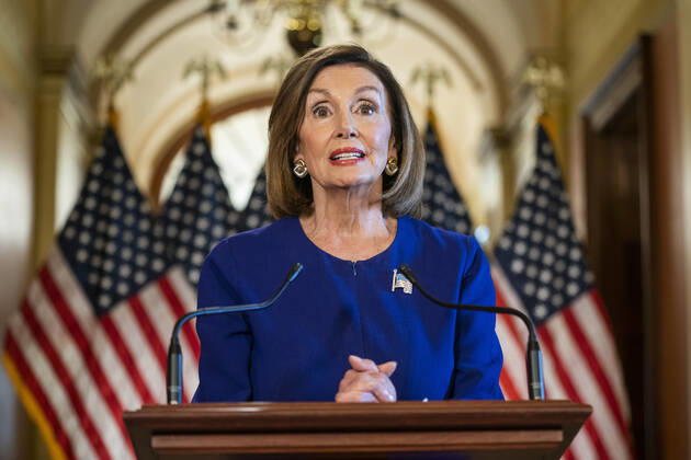 Bilder des Jahres 2019, News 09 September News Themen der Woche KW39 News Bilder des Tages Democratic Speaker of the House from California Nancy Pelosi announces the House will begin a formal impeachment inquiry into US President Donald J. Trump in the US Capitol in Washington, DC, USA, 24 September 2019. Speaker Pelosi faced increased pressure to begin an impeachment inquiry, with more and more democratic lawmakers saying they favor the move after whistleblower accusations against President Trump and his dealings with Ukraine. Copyright: xPoolxphotox©2019xEuropeanxPressphotoxAgencyx(EPA)xfromxConsolidatedxNewsxPhotosxAllxRightsxReservedx