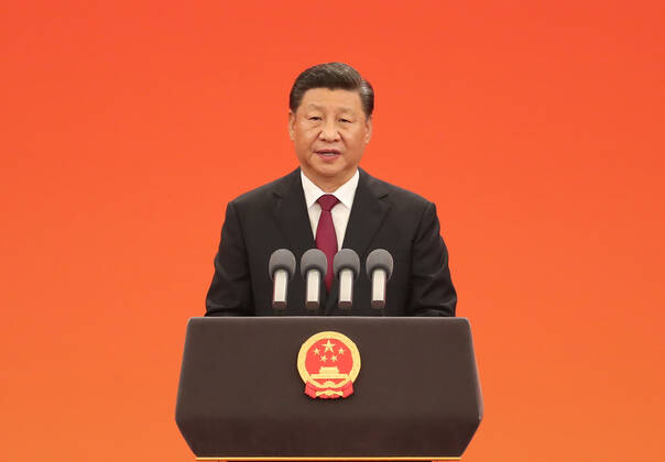 (190929) -- BEIJING, Sept. 29, 2019 -- Chinese President Xi Jinping, also general secretary of the Communist Party of China Central Committee and chairman of the Central Military Commission, delivers a speech at the presentation ceremony of the national medals and honorary titles of the People s Republic of China at the Great Hall of the People in Beijing, capital of China, Sept. 29, 2019. Xi presented the medals to the awardees before the speech. ) CHINA-BEIJING-NATIONAL MEDALS AND HONORARY TITLES-PRESENTATION CEREMONY (CN) YaoxDawei 