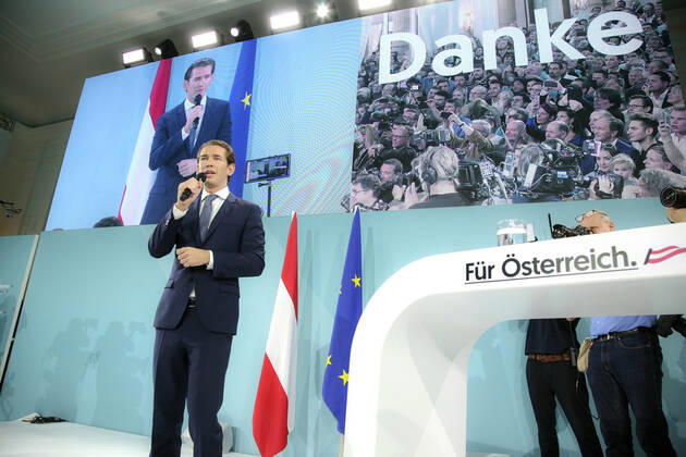 Bilder des Jahres 2019, News 09 September News Themen der Woche KW39 Sebastian Kurz bei der Wahlfeier der ÖVP zu den gewonnenen Nationalratswahlen in Österreich im Kursalon am Stadtpark. Wien, 29.09.2019