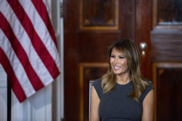 First lady Melania Trump speaks during a listening session with youth from the Truth Initiative, ages 13 to 18, at the White House in Washington D.C., U.S. on October 9, 2019. Photo Credit: Stefani Reynolds CNP AdMedia 246021 2019-10-09 District of Columbia Washington Copyright: xAdMediax STAR_246021_014