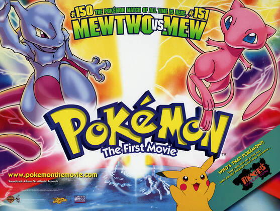 Film Poster Film: Pokemon: The First Movie - Mewtwo Strikes Back (Gekijo-ban poketto monsuta - Myutsu no gyakushu) Jp 1998, Regie: Kunihiko Yuyama & Michael Haigney, Director: Michael Haigney, K Yuyama 18 July 1998  Copyright: MaryxEvansxAFxArchivexWarnerxBros. 12578827 editorial use only