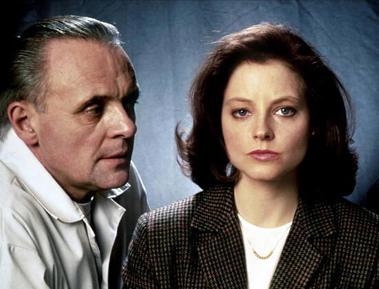Anthony Hopkins & Jodie Foster Characters: Dr. Hannibal Lecter, Clarice Starling Film: The Silence Of The Lambs (USA 1991) Director: Jonathan Demme 30 January 1991 Copyright: MaryxEvansxAFxArchivexOrionxPictures 12586007 editorial use only