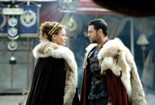 OSCARS. Bester Hauptdarsteller. Preisträger 2001-2010 Connie Nielsen & Russell Crowe Characters: Lucilla & Maximus Film: Gladiator (USA UK 2000) Director: Ridley Scott 01 May 2000  Copyright: MaryxEvansxAFxArchivexDreamworks 12604544 editorial use only