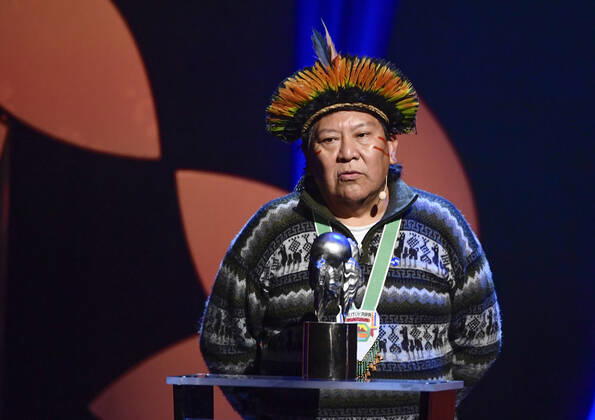 Davi Kopenawa, Hutukara Yanomami Association, Brazil receives the 2019 Right Livelihood Award at Cirkus, in Stockholm , Sweden on Dec 04, 2019 STOCKHOLM SWEDEN x11720x,  Copyright: xErikxSimander TTx SWEDEN RIGHT LIVELIHOOD AWARD