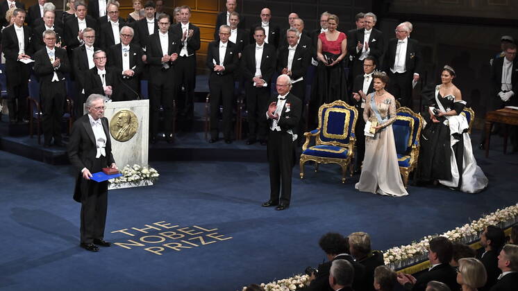 Austrian author Peter Handke bows to the applause during the Nobel award ceremony at Stockholm Concert Hall, in Stockholm on Tuesday Dec 10, 2019 STOCKHOLM SWEDEN x10090x,  Copyright: xClaudioxBresciani TTx SWEDEN NOBEL