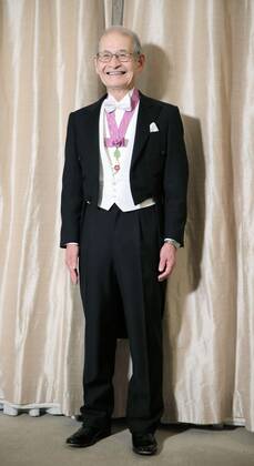Japanese scientist Yoshino wins Nobel Prize Japanese scientist Akira Yoshino poses for a photo before attending a ceremony at which he will receive the Nobel Prize in chemistry in Stockholm on Dec. 10, 2019. (Pool photo) 