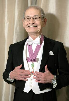 Japanese scientist Yoshino wins Nobel Prize Japanese scientist Akira Yoshino poses for a photo before attending a ceremony at which he will receive the Nobel Prize in chemistry in Stockholm on Dec. 10, 2019. (Pool photo) 
