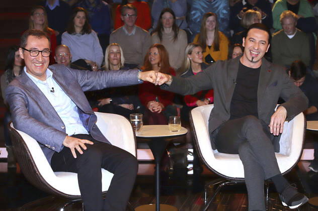 Bilder des Jahres 2019, Entertainment 12 Dezember Cem Özdemir und Bülent Ceylan bei der Aufzeichnung der ZDF-Talkshow Markus Lanz im Fernsehmacher Studio auf dem Phoenixhof. Hamburg, 10.12.2019