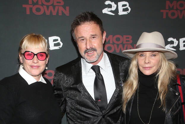 HOLLYWOOD, CA - DECEMBER 13: Patricia Arquette, David Arquette, Rosanna Arquette, at Mob Town Los Angeles Premiere at The Los Angeles Film School in Hollywood, California on December 13, 2019. Copyright: xFayexSadoux