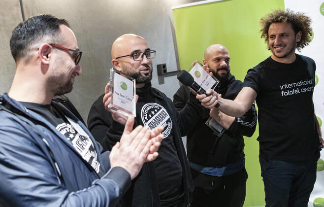 The world s best falafel is still Danish Ali Abdullah middle at Danish Ahaaa Arabic Cuisine won the Best Falafel and Most Innovative Falafel categories Fifteen teams from six countries competed at the International Falafel Award 2019 in Malmoe, Sweden on Saturday December 14, 2019 MALMÖ SWEDEN x50090x,  Copyright: xJohanxNilsson TTx SWEDEN FALAFEL AWARDS