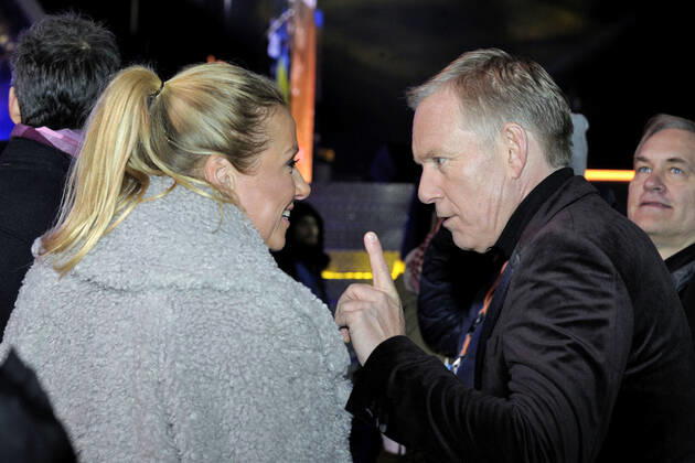 Andrea Kiewel und Johannes B. Kerner in der ZDF-Silvestershow Willkommen 2020 live am Brandenburger Tor. Berlin, 31.12.2019