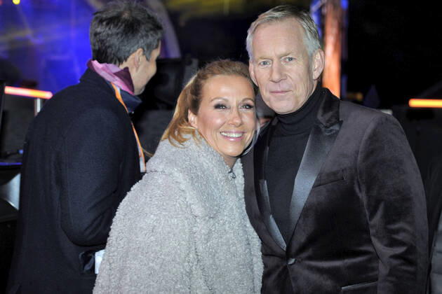 Andrea Kiewel und Johannes B. Kerner in der ZDF-Silvestershow Willkommen 2020 live am Brandenburger Tor. Berlin, 31.12.2019