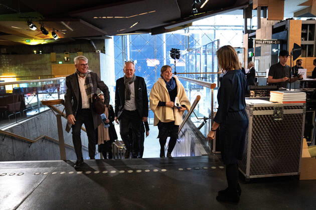 Kulturminister Joy Mogensen (S) ankommer. Programmet for markeringen af Genforeningen praesenteres paa et pressemoede i Koncerthuset i Koebenhavn, onsdag den 8. januar 2020.100-aaret vil blandt andet blive markeret med mere end 900 aktiviteter over hele landet, heriblandt Koebenhavn, Soroe, Hoersholm, Faaborg, Aarhus, Aalborg, Lemvig og i Soenderjylland samt syd for graensen.. , Copenhagen Denmark