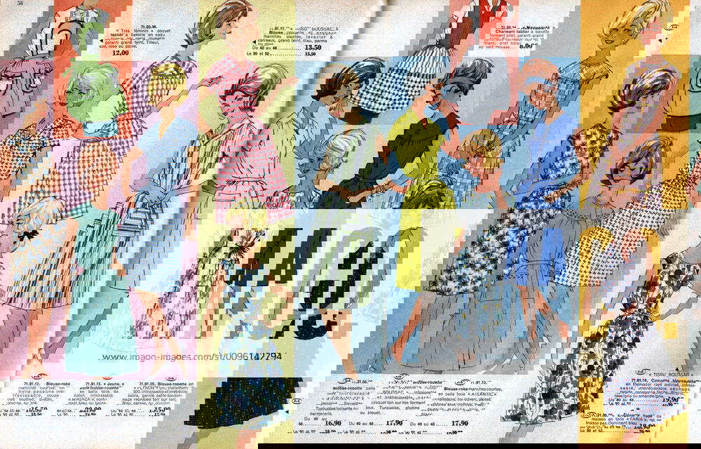 Stockfoto Mode Annees 60 Blouses Et Tabliers La Femme