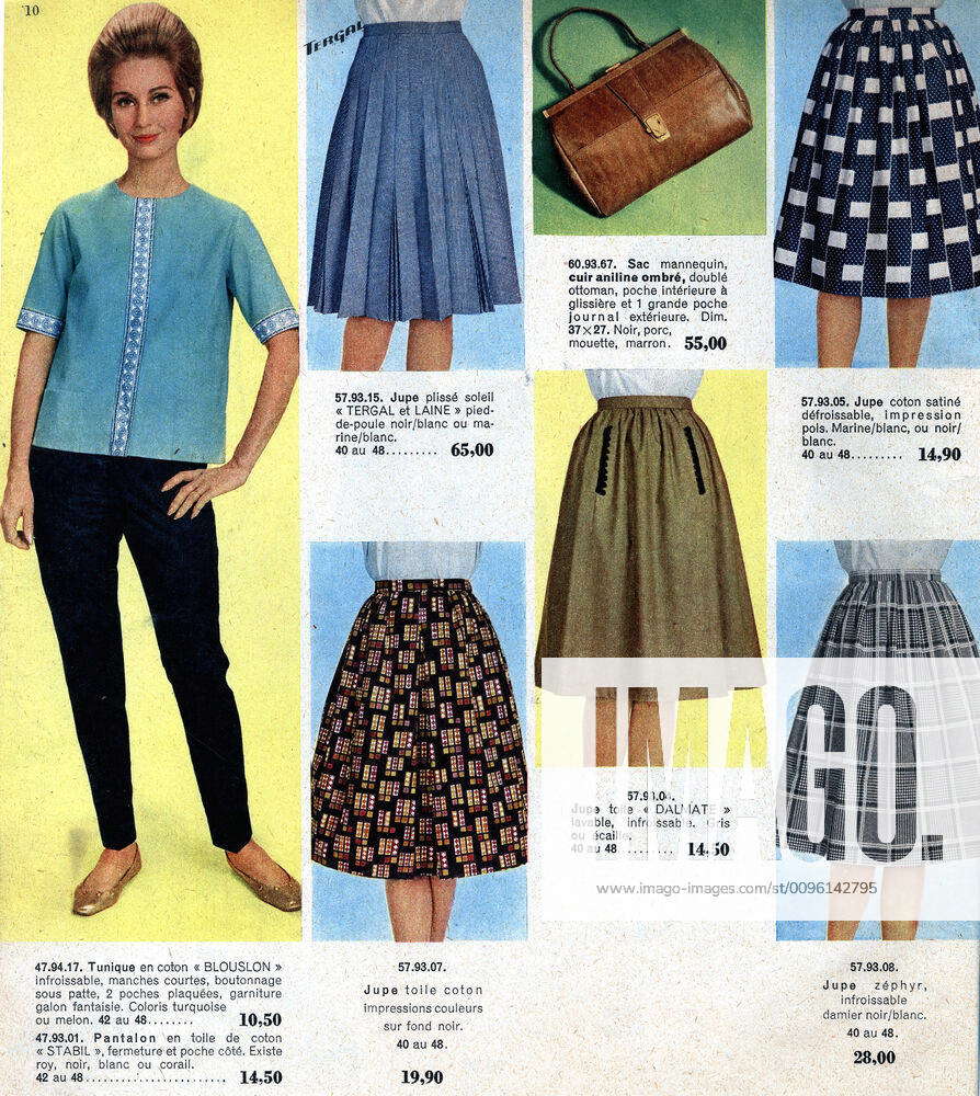Stockfoto Mode Annees 60 Jupes Et Fuseau La Femme Chez