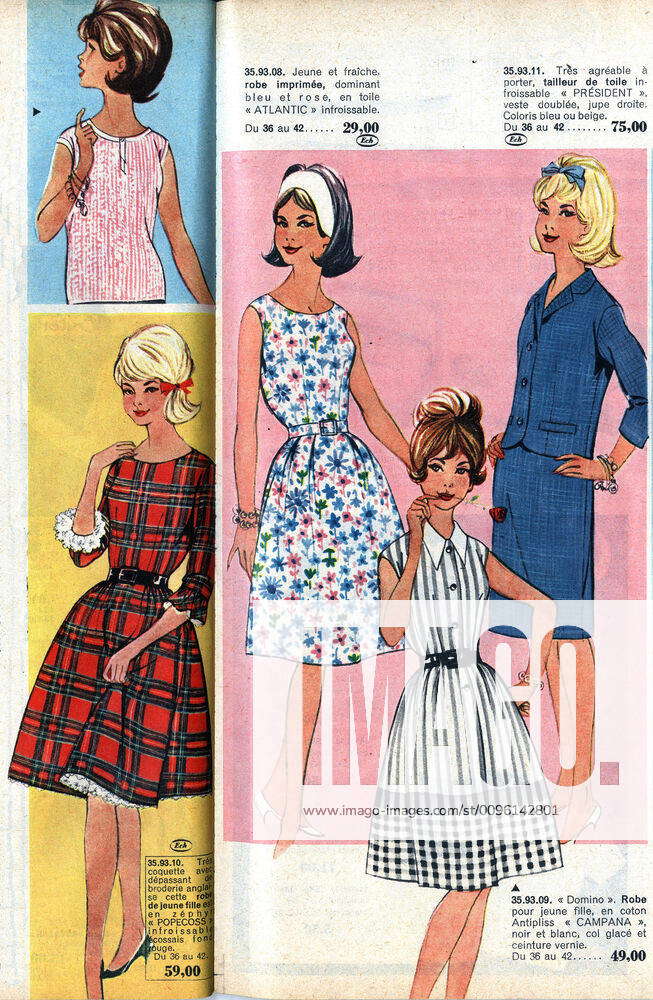 Stockfoto Mode Annees 60 Robes Pour Les Jeunes Filles
