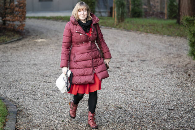 Kulturminister Joy Mogensen (S) ankommer til regeringsseminar i pavillonen paa Marienborg i Kgs. Lyngby, mandag den 13. januar 2020.. , Kgs. Lyngby Denmark Copyright: RitzauxScanpix NielsxChristianxVilmannx COP104 spdk20200113-100455-L