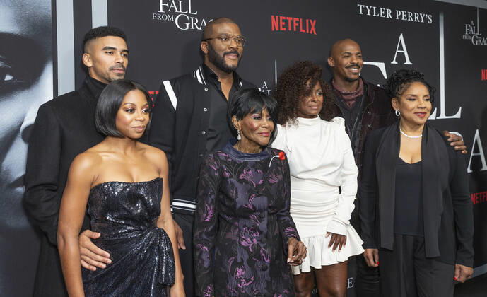 Netflix A Fall From Grace NYC premiere Cast attends premiere of Netflix A Fall From Grace at Metrograph New York New York United States Metrograph PhotographerxLevxRadin