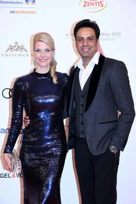 Natascha Grün und Param Multani bei der Ankunft zum 47. Deutschen Filmball am 18.01.2020 in München Deutscher Filmball 2020 in München
