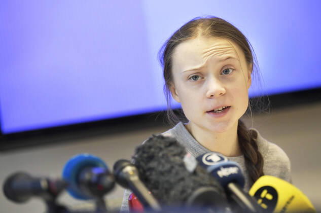 STOCKHOLM 2020 01 31 Climat activists Ell Ottosson Jarl and Greta Thunberg during a press conference in Greenpeaces premises in Stockholm, Sweden on Friday, January 31, 2020 STOCKHOLM Sweden x10050x,  Copyright: xPontusxLundahl TTx GRETA THUNBERG