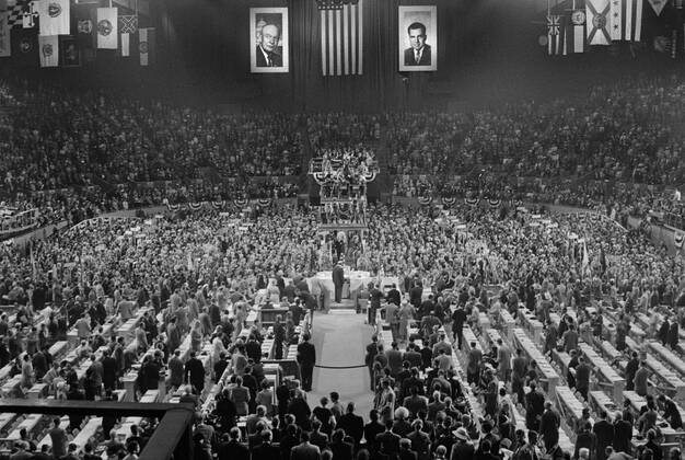 General View of Convention Hall, Republican National Convention, Cow Palace, San Francisco, California, USA, photograph by Thomas J. O Halloran, August 1956  Copyright: xCircaxImagesx ghi-circa07742