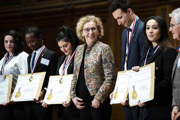 Paris, France, February 12th, 2020 - National Awards Ceremony for the Class of 2019 Winners of the competition Un des Meilleurs Apprentis de France - French Labour Minister Muriel Penicaud  Copyright: xAlexisxSciardx