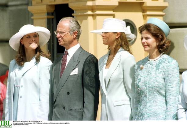 Crown Princess Victoria, King Carl XVI Gustaf, Princess Madeleine and Queen Silvia Princess Madeleines, 18th anniversary 2000 06 10 c Charles Hammarsten IBL royal house Sweden x2492x, Copyright: xCharlesxHammarsten TTx Prinsessan Madeleines, 18 arsdag 2000-06-10