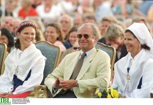 Crown Princess Victoria, King Carl XVI Gustaf, Queen Silvia Crown Princes Birthday, Borgholm, 1999 07 14 c Charles Hammarsten IBL Kings House Sweden x2492x, Copyright: xCharlesxHammarsten TTx Kronprinssans födelsedag, 1999-07-14