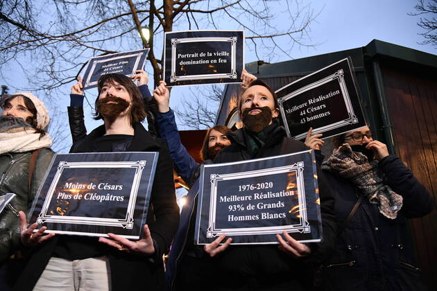 Demonstration of women during the Cesar ceremony to protest against the appointments of Roman Polanski.  JulienxMattiax xLexPictorium LePictorium_0225158