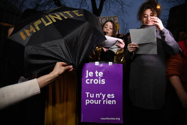 Demonstration of women during the Cesar ceremony to protest against the appointments of Roman Polanski.  JulienxMattiax xLexPictorium LePictorium_0225160