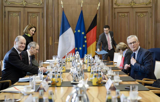 News Bilder des Tages Bundesfinanzminister Olaf Scholz (SPD) trifft den Finanzminister von Frankreich, Bruno Le Maire, am 02.03.2020 in Berlin. Berlin Germany