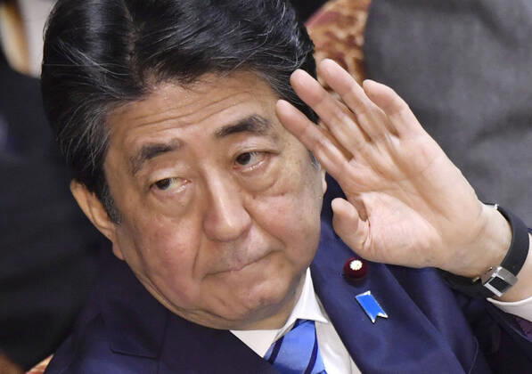 Japan PM Abe Japanese Prime Minister Shinzo Abe attends a House of Councillors Budget Committee session in Tokyo on March 3, 2020.