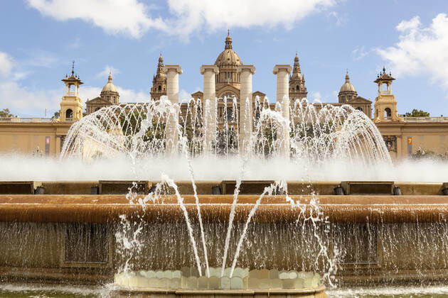 National Art Museum of Catalunya, Museu Nacional d™Art de Catalunya and Magic Fountain, Montjuic, Barcelona, Spain Barcelona Spain Copyright: xMelxLonghurstx ML-cr15_MG_2685