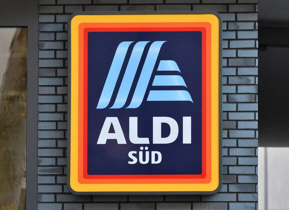xblx, Logo an Filiale von aldi, emwirt Frankfurt am Main