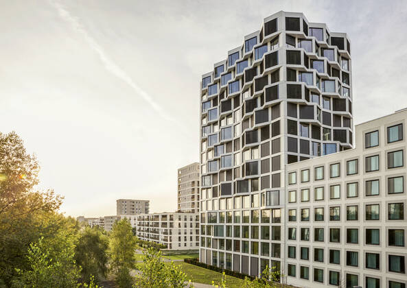 Modern high-rise residential building in Munich, Germany MAMF01230