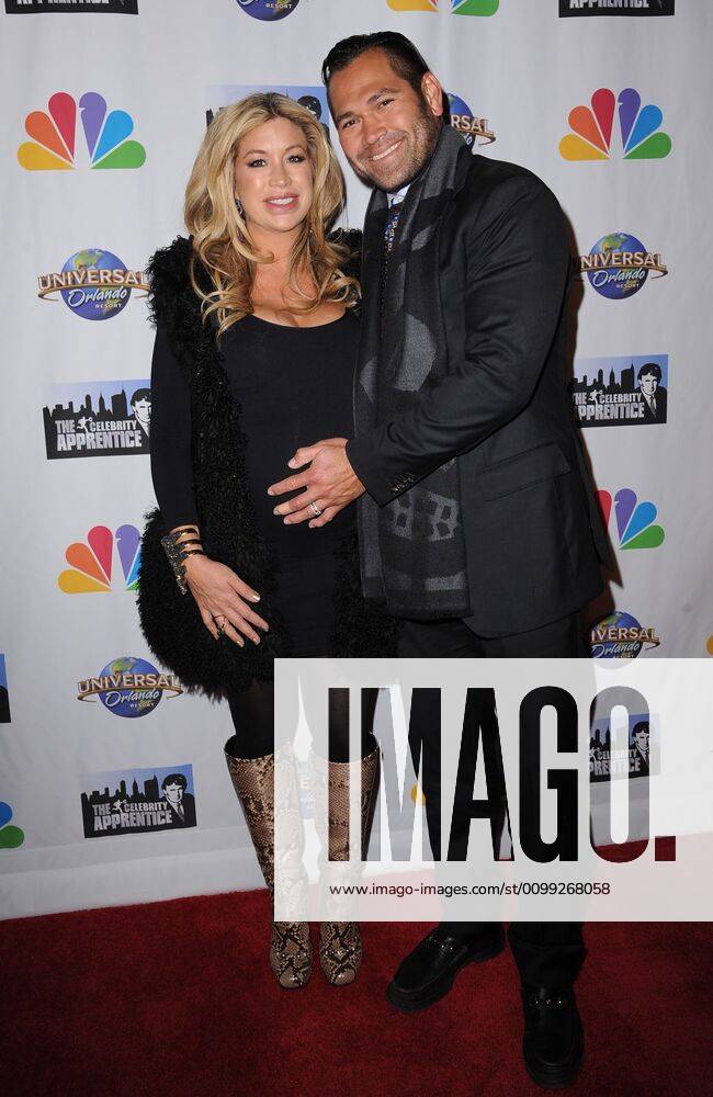 Johnny Damon Michelle Mangan In Attendance For The Celebrity Apprentice Season Finale Post Show Red