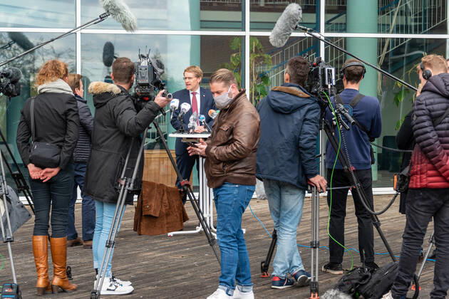 Kiel, 14.04.2020, Coronakrise, Infos vor der Konferenz mit der Kanzlerin Heute äußerte sich Ministerpräsident Daniel Günther zum geplanten Zeitplan für die Beratungen der Länderregierungschefs mit der Bundeskanzlerin. Er erläuterte die weitere Vorgehensweise und kündigte an, die Ergebnisse aus den Beratungen morgen zu kommunizieren.