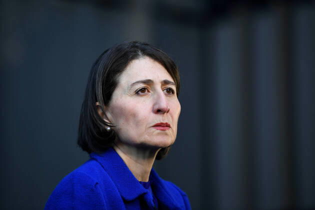 GLADYS BEREJIKLIAN CORONAVIRUS PRESSER, NSW Premier Gladys Berejiklian speaks to the media during a press conference in Sydney, Wednesday, April 15, 2020. ( NO ARCHIVING, EDITORIAL USE ONLY, NO USE IN BOOKS WITHOUT CONSENT SYDNEY NSW AUSTRALIA  Copyright: xJOELxCARRETTx 20200415001463544353
