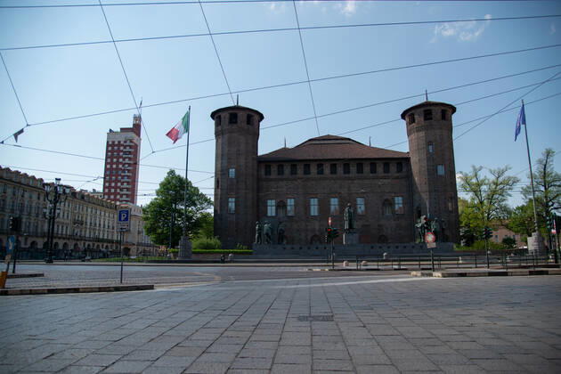 Italy: Turin lockdown 14th April 2020 A view shows and a deserted Turin on April 14, 2020 in Italy, during the country s lockdown aimed at curbing the spread of the COVID-19 infection, caused by the novel coronavirus. Turin Piedmont Turin Italy Copyright: AlbertoxGandolfo
