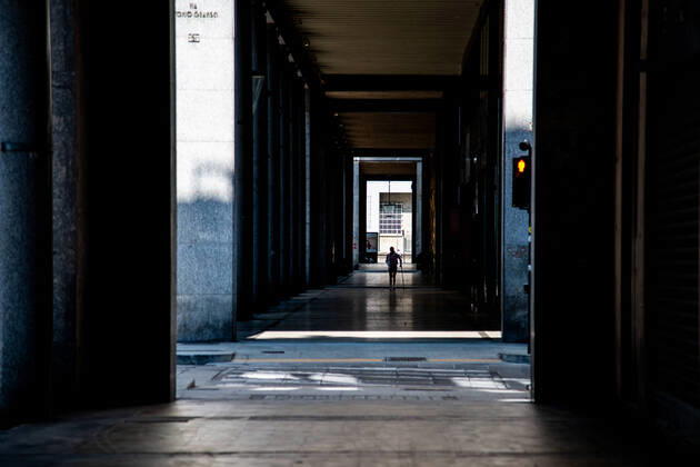 Italy: Turin lockdown 14th April 2020 A view shows Via Roma and a deserted Turin on April 14, 2020 in Italy, during the country s lockdown aimed at curbing the spread of the COVID-19 infection, caused by the novel coronavirus. Turin Piedmont Turin Italy Copyright: AlbertoxGandolfo