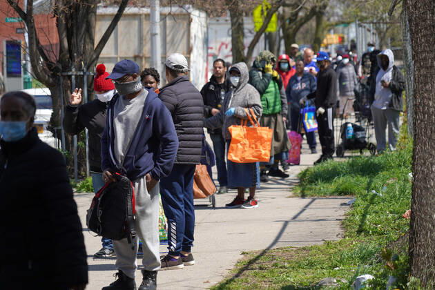 April 14, 2020, New York, New York, USA: Scenes at The Campaign Against Hunger during Mayor BILL DI BLASIO visit and press conference,.Brooklyn, NY.April 14, 2020.Photos by Sonia Moskowitz. New York USA - ZUMAm334 20200414_zep_m334_013 Copyright: xSoniaxMoskowitzxGordonx