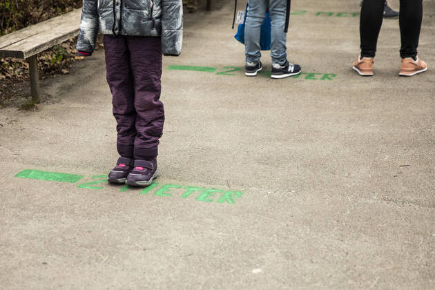 Stengaard Skole i Gladsaxe Kommune modtager de foerste elever efter genaabningen, onsdag den 15. april 2020.. , Denmark Copyright: ÓlafurxSteinarxRyexGestsson ÓlafurxSteinarxGestssonx COP103 spdk20200415-084402-L